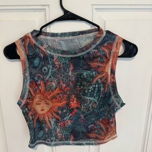 Sheer Design Crop Top